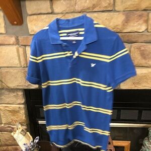 AMERICAN EAGLE OUTFITTERS SIZE SP MENS BLUE AND YELLOW POLO.